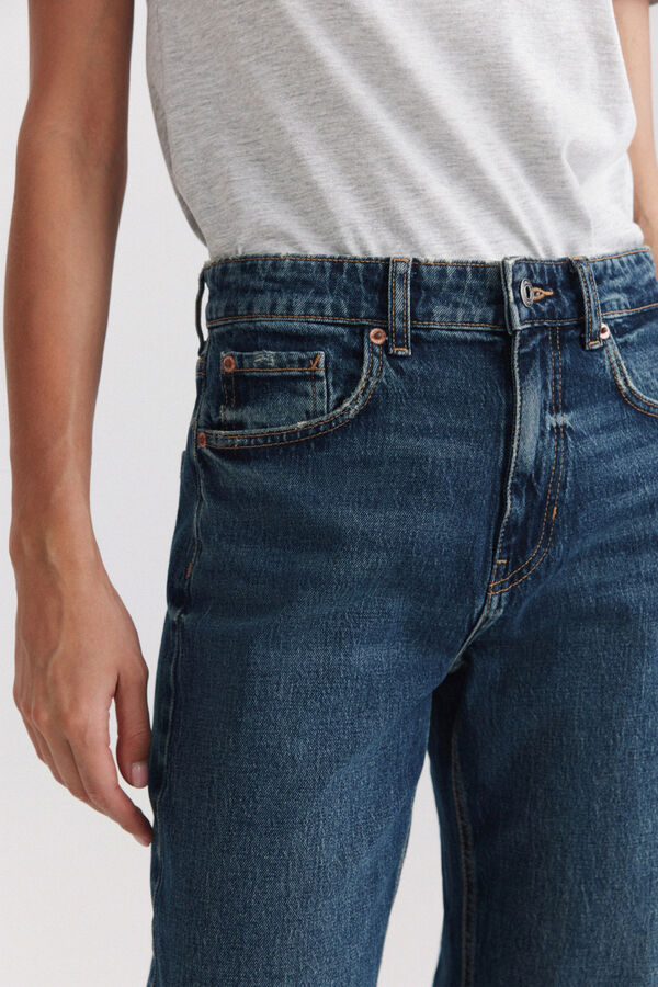 Springfield Jeans Straight cropped azul