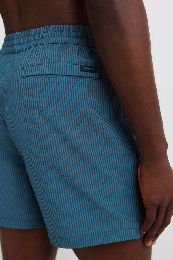 Springfield Fato de banho seersucker &agrave;s riscas azul