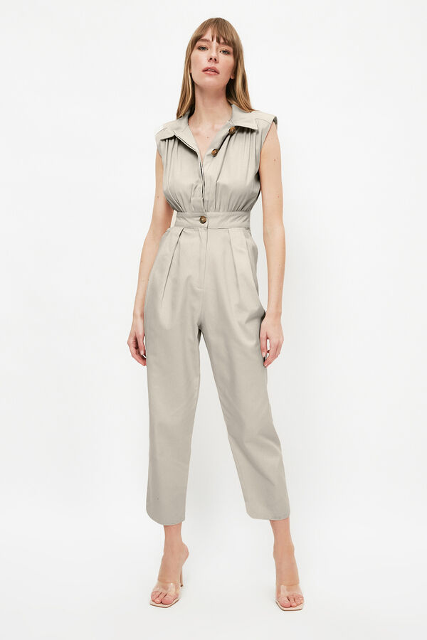 Trendyol Macac&atilde;o sem mangas com bot&otilde;es cinzento