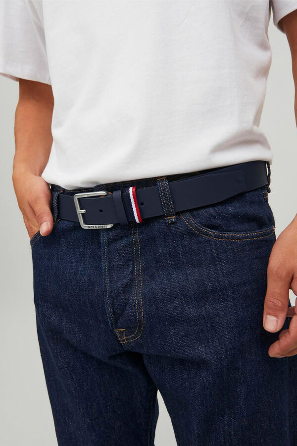 Jack & Jones Cinto bandeira de couro azul