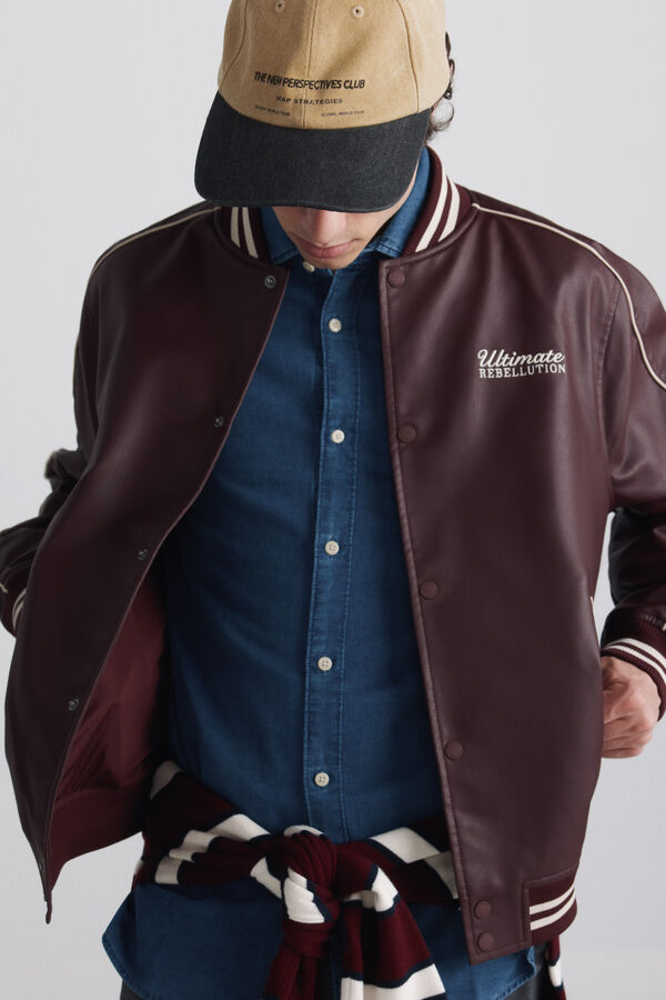 Springfield Bomber efeito pele varsity vermelho