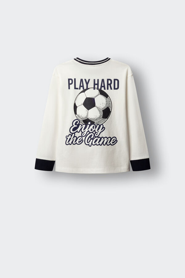 Springfield Kids T-shirt de manga comprida com bola de futebol para crian&ccedil;a bege