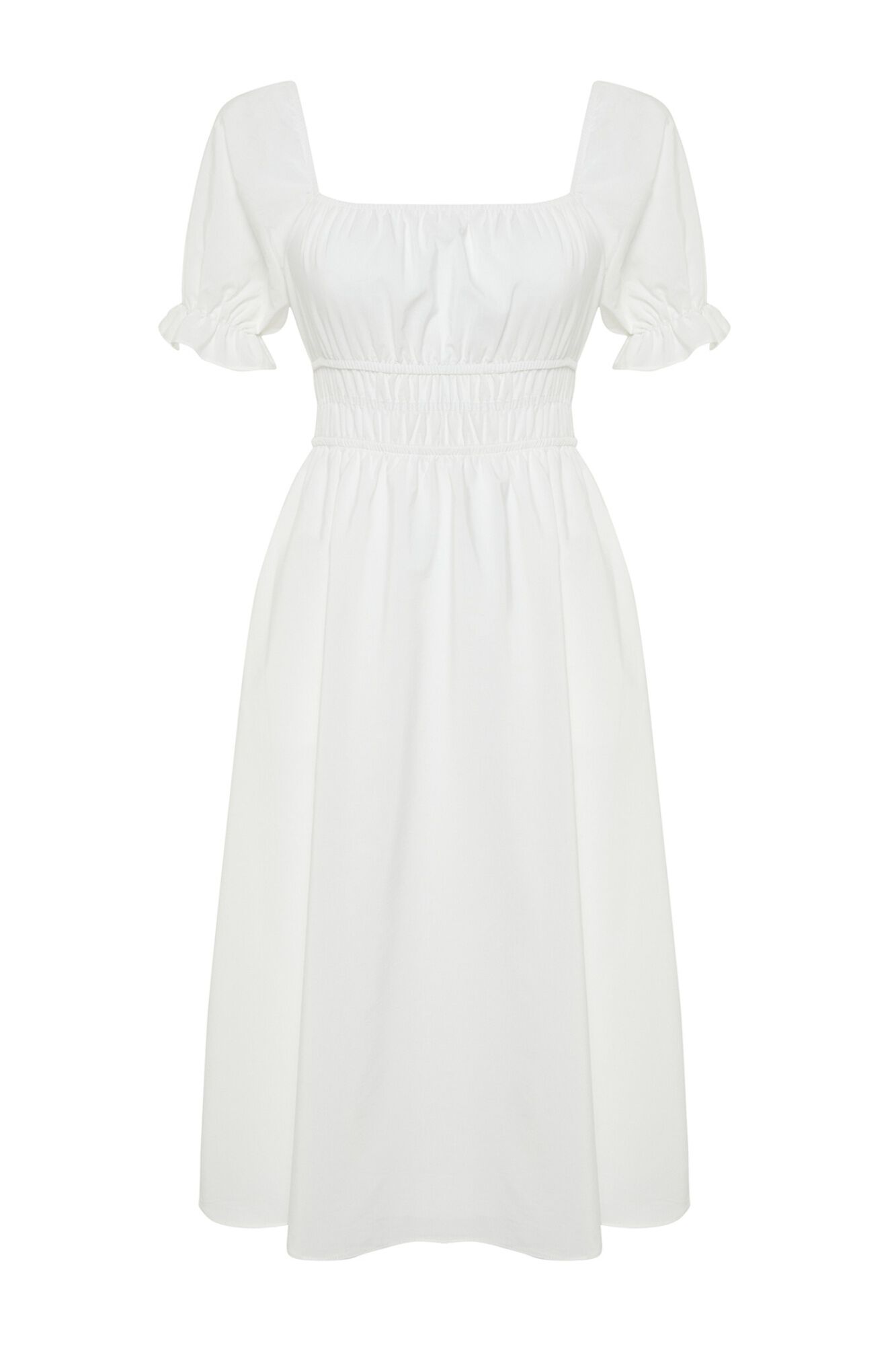 Trendyol Vestido midi com mangas bufantes
