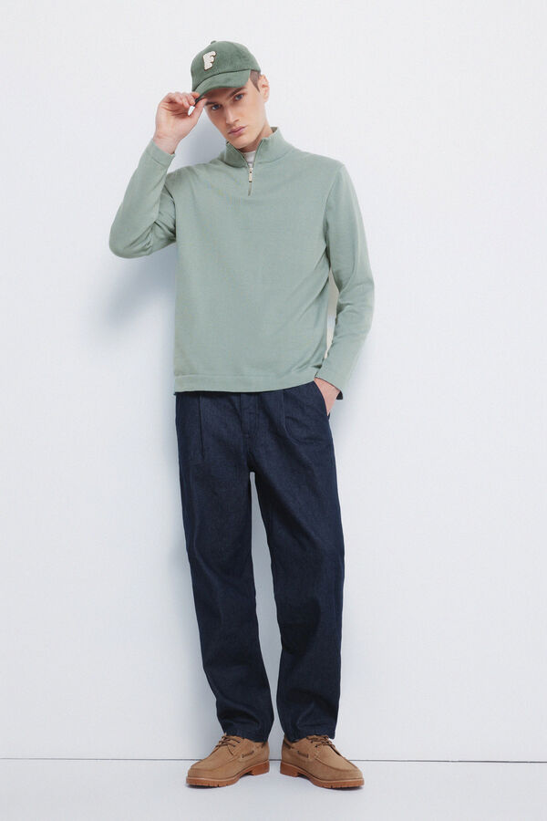 Springfield Camisola Milano com fecho-éclair verde