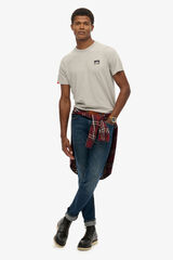 Superdry Camiseta de manga manga curta com gola redonda cinzento