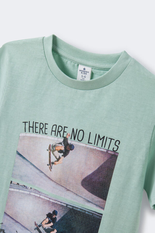 Springfield Camiseta print "no limits" niño estampado verde