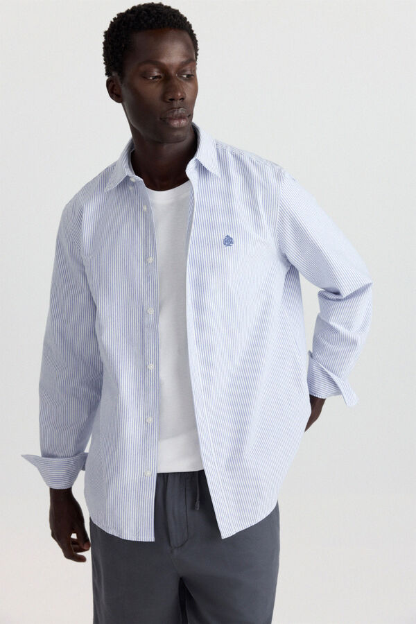 Springfield Camisa oxford &agrave;s riscas azul