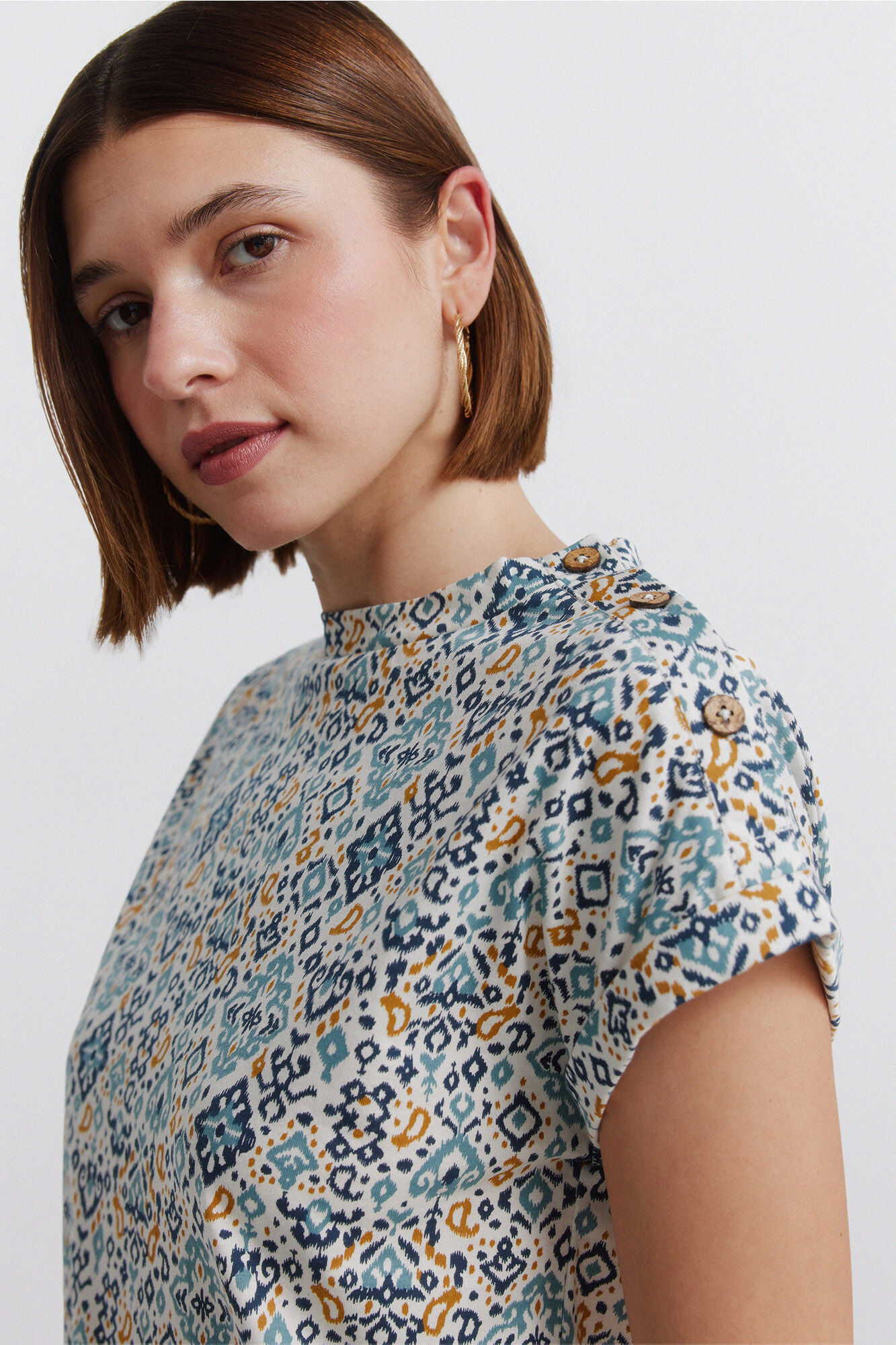 Springfield T-shirt estampada com bot&otilde;es