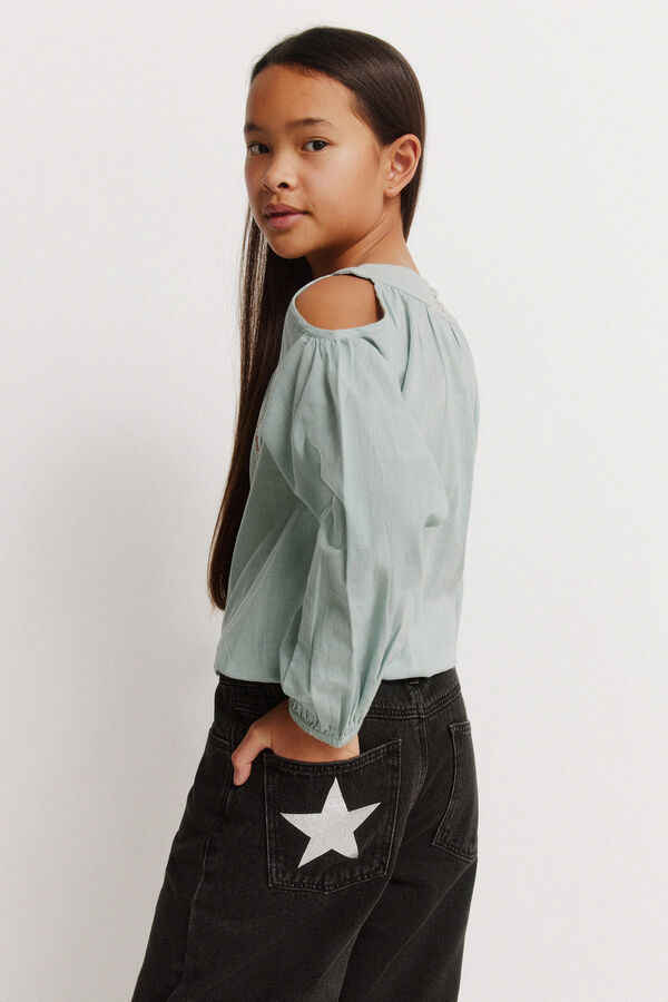 Springfield Kids Jeans wideleg para menina cinzento