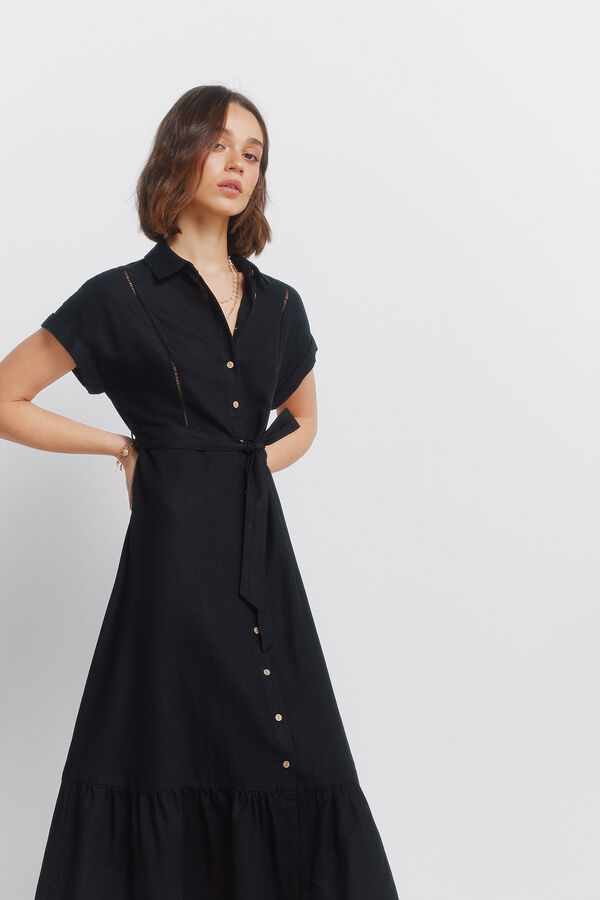 Springfield Linen shirt dress black