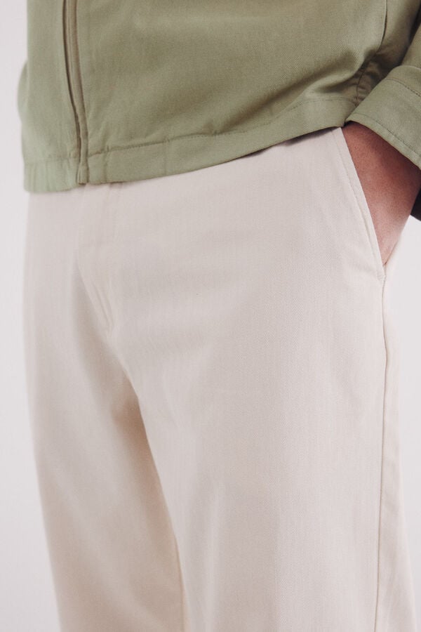 Springfield Calças slim fit espiga branco