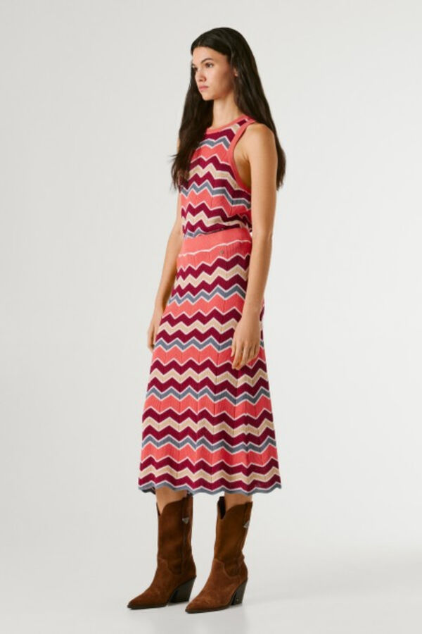 Pepe Jeans Saia comprida de malha vermelho