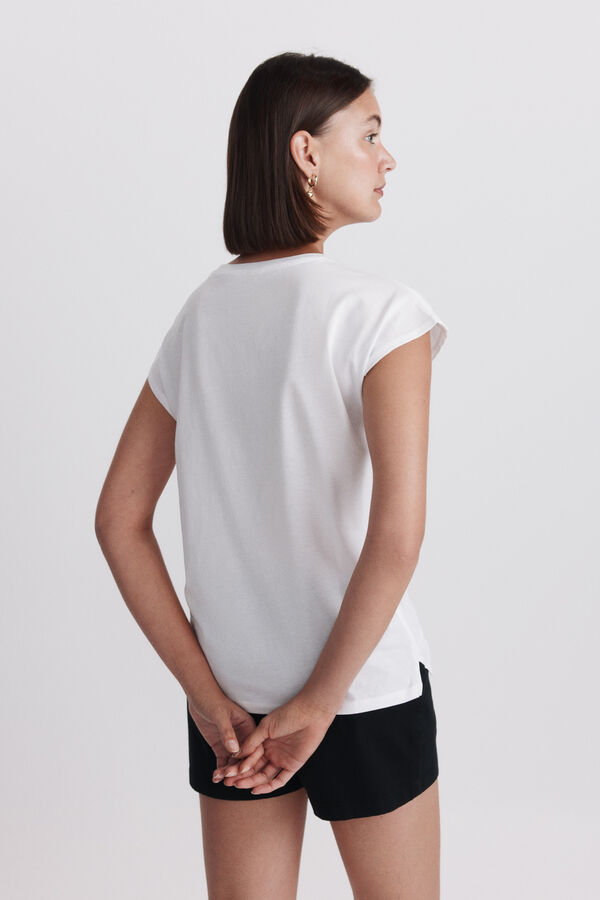 Springfield T-shirt crochet ombro branco