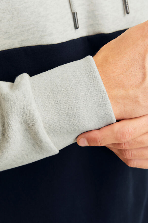 Jack & Jones Sudadera relaxed fit colorblock blanco