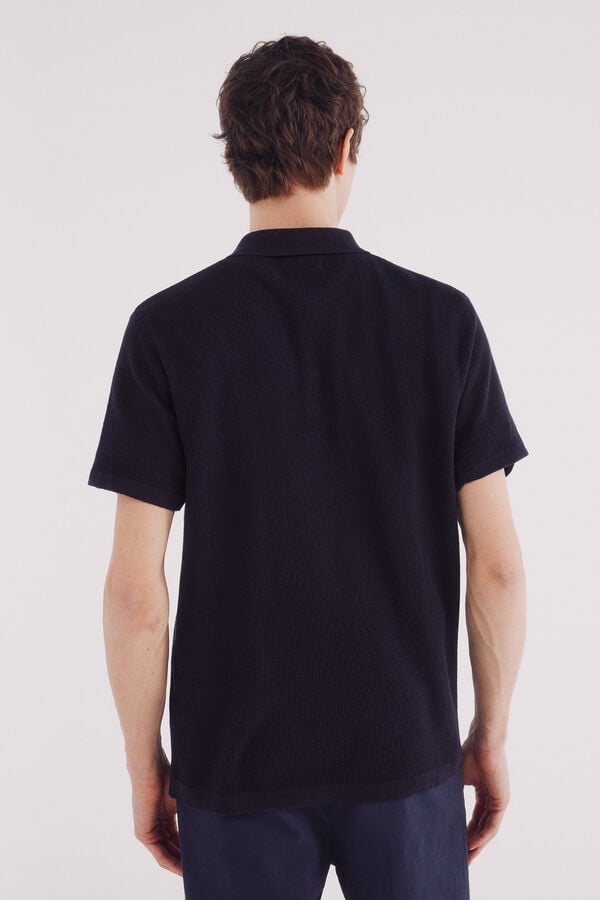 Springfield Jersey manga corta estructura cuello polo azul