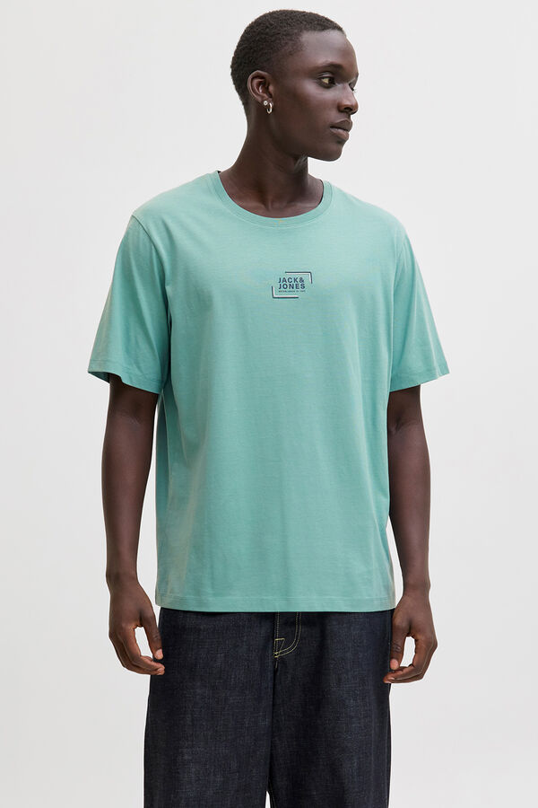 Jack & Jones T-shirt com logo na frente azul