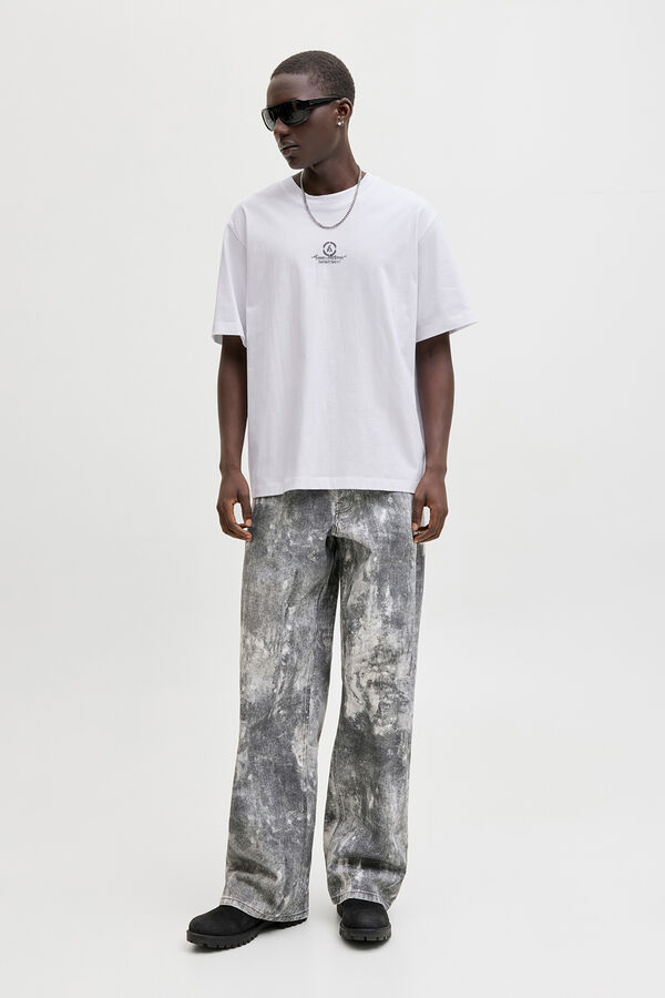 Jack & Jones T-shirt manga curta lavada branco