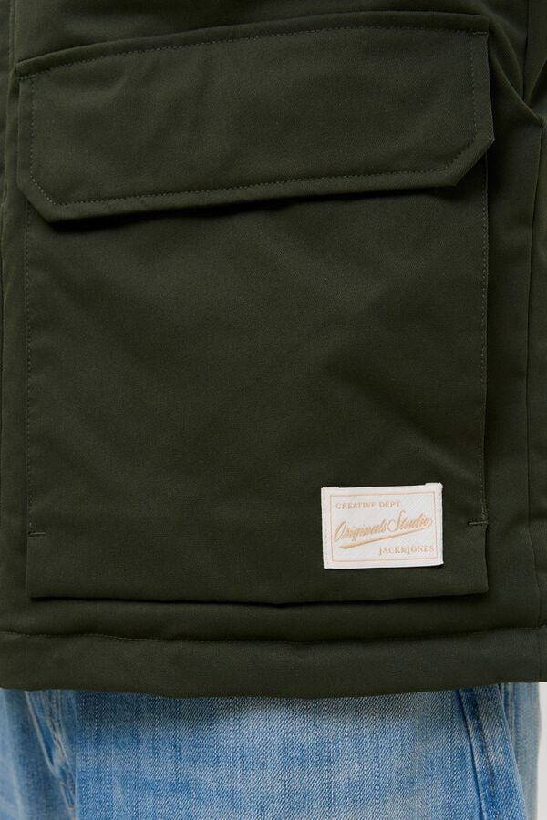 Jack & Jones Blus&atilde;o curto com colchetes verde