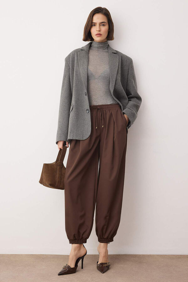 Trendyol Cal&ccedil;as bombacho fluidas castanho