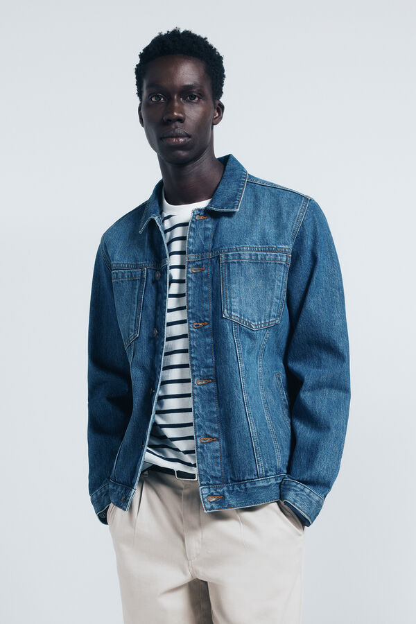 Springfield Blusão denim básico azul