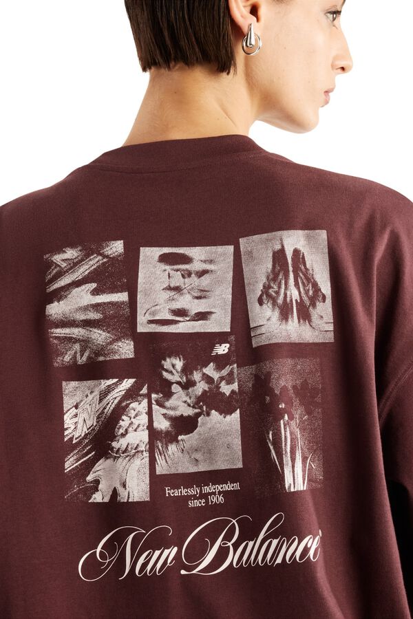 New Balance T-shirt oversize com gr&aacute;fico central estampado