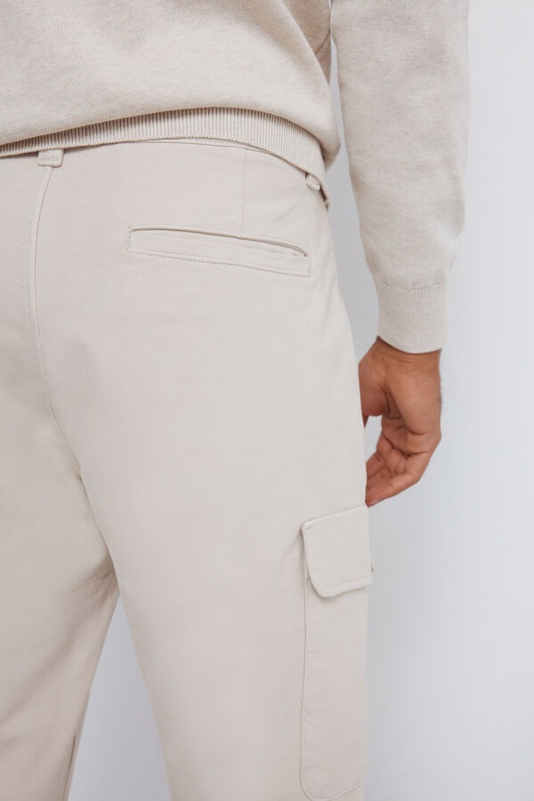 Springfield Calça cargo com ajuste confortável bege