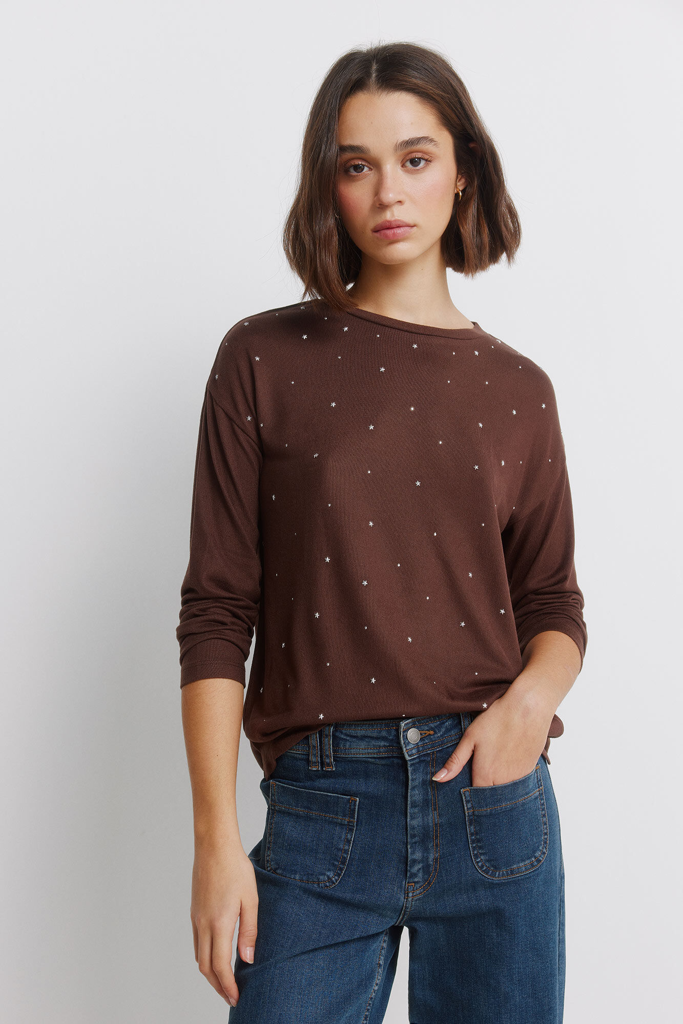 Springfield T-shirt com tachas na parte da frente