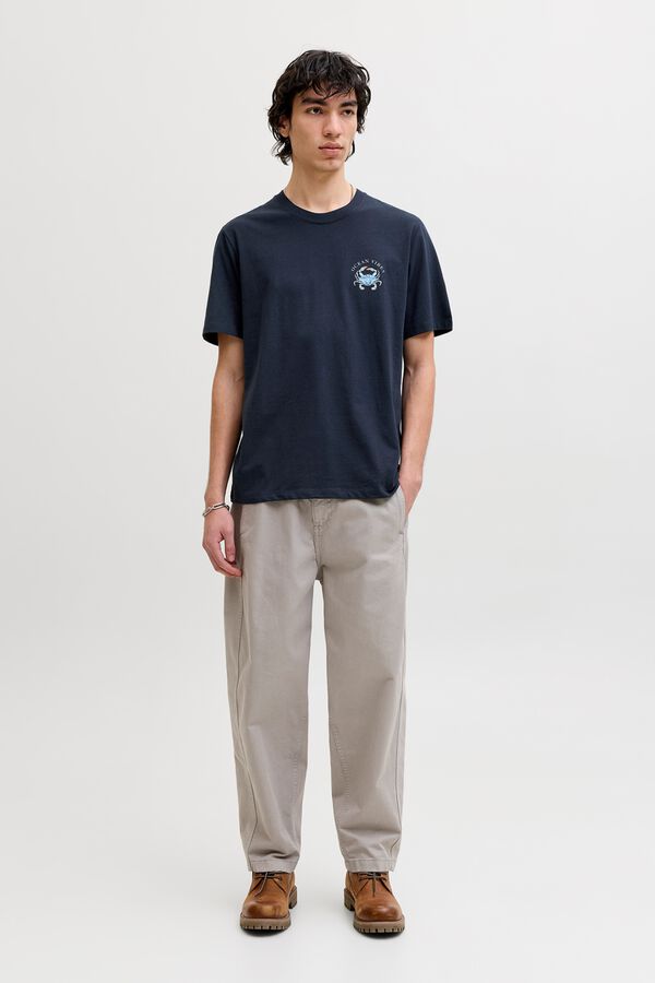 Jack & Jones Camiseta loose fit algod&oacute;n azul