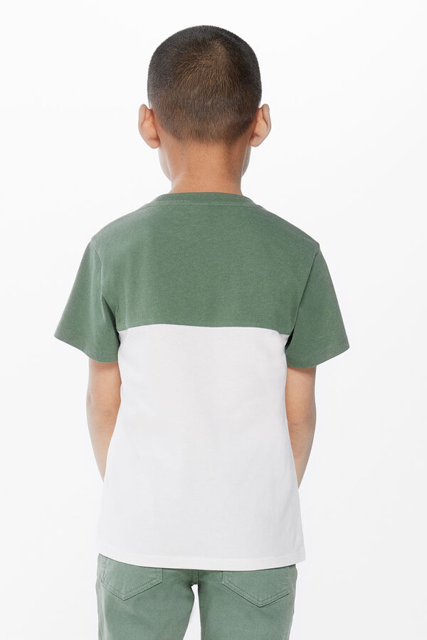 Springfield Camiseta block color bolsillo niño verde