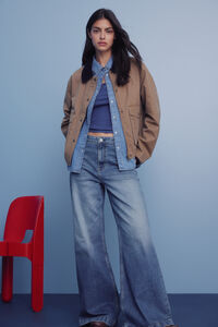 Springfield Calça jeans super larga e confortável