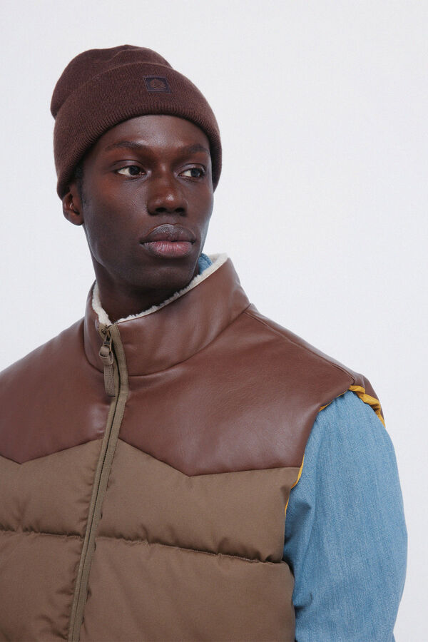 Springfield Colete acolchoado contrastante estampado