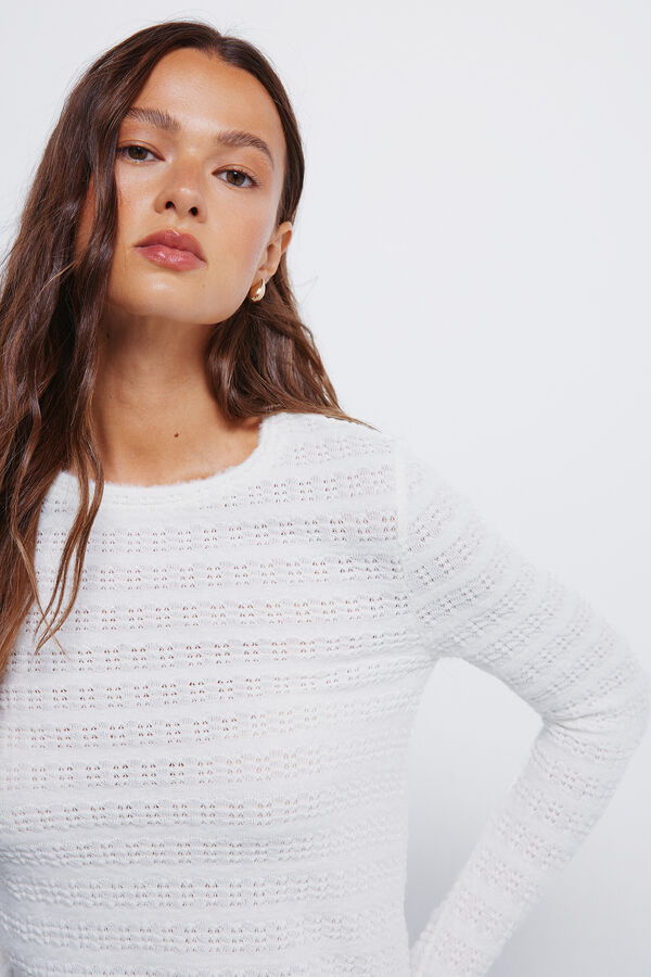 Springfield T-shirt estruturada em chenille branco