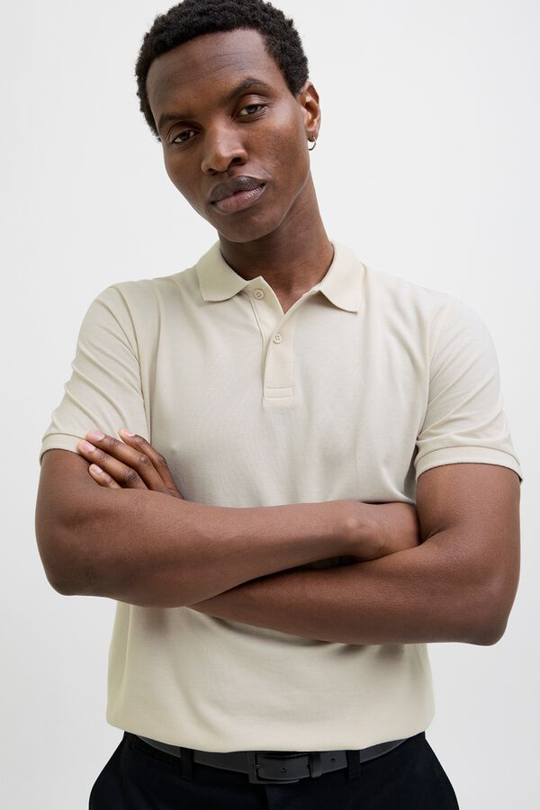 Jack & Jones Polo regular fit em malha cinzento