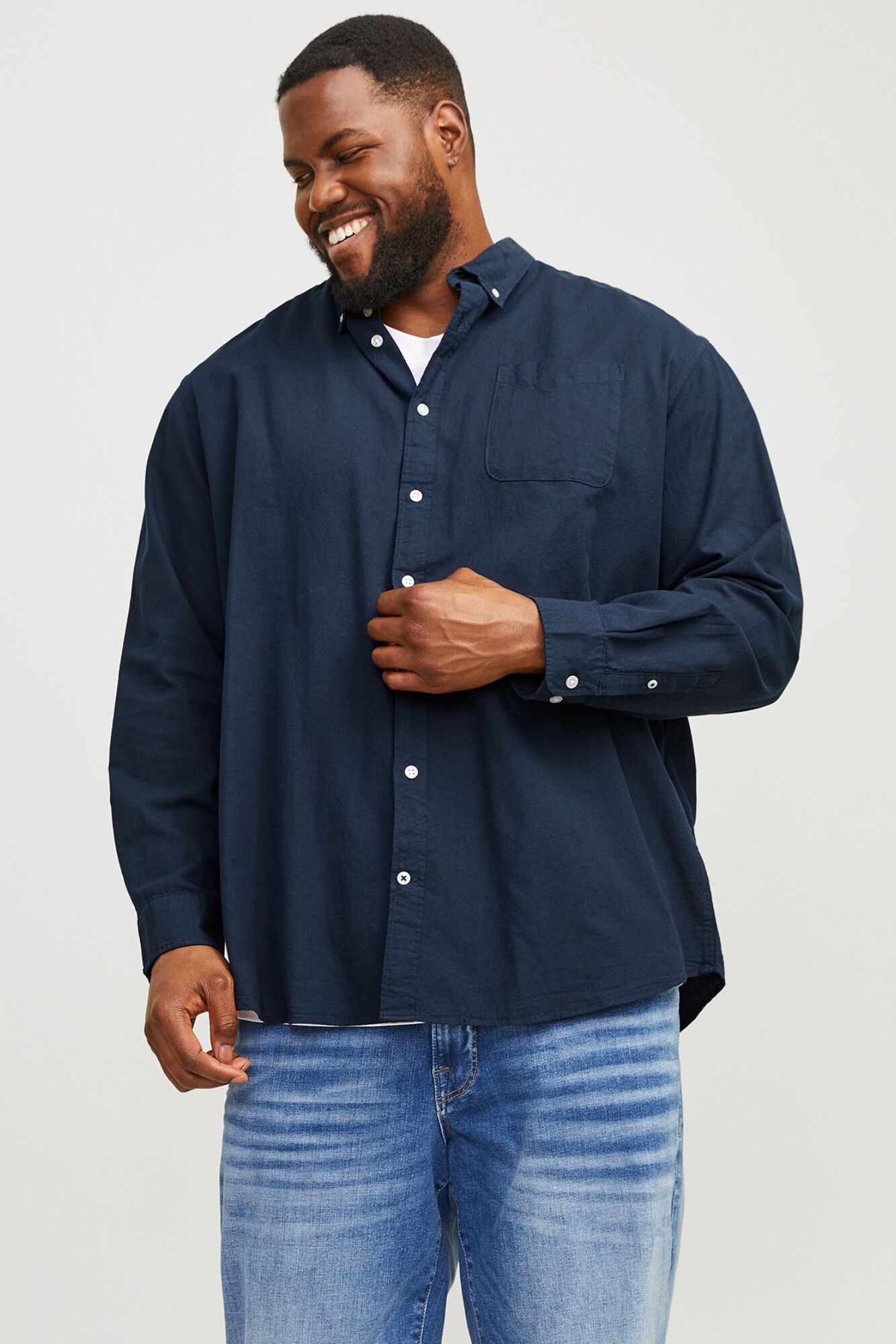 Jack & Jones PLUS Camisa Oxford de manga comprida