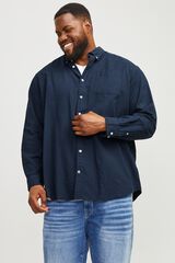 Jack & Jones PLUS Camisa Oxford de manga comprida azul