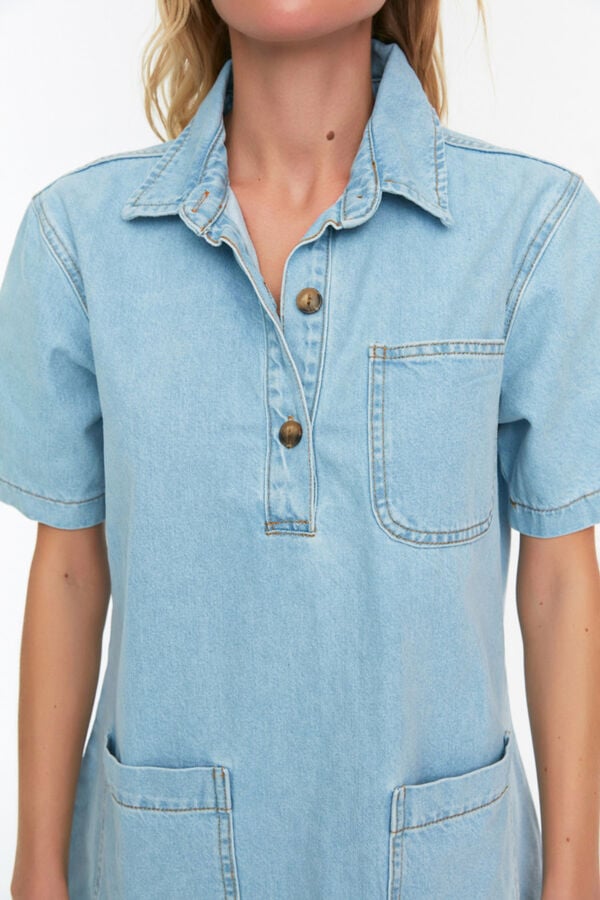 Trendyol Vestido camiseiro mini azul