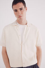 Springfield short sleeve neck polo shirt neck cardigan white