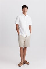 Springfield Camisa oxford de manga curta branco