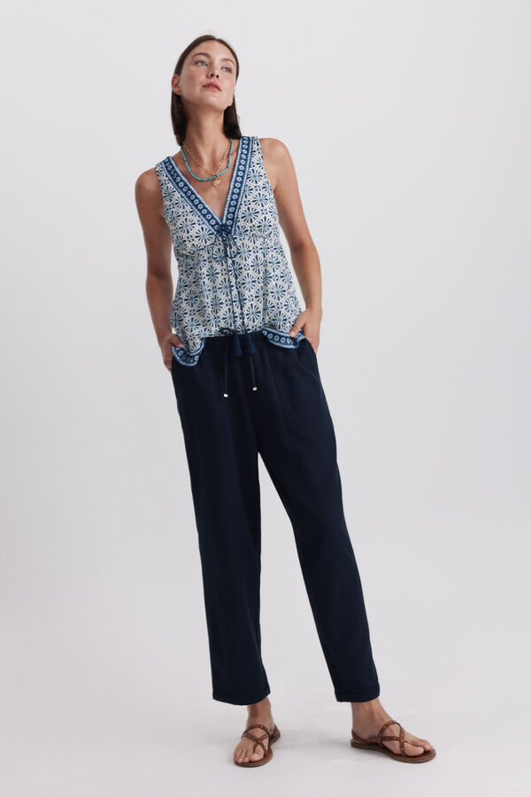 Springfield Top estampado sanefa branco