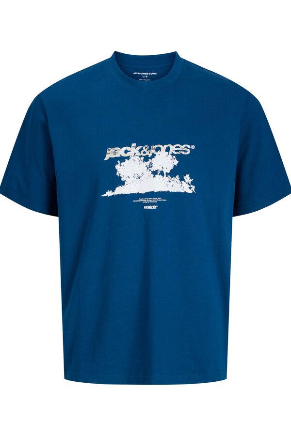 Jack & Jones T-shirt regular fit em algod&atilde;o azul