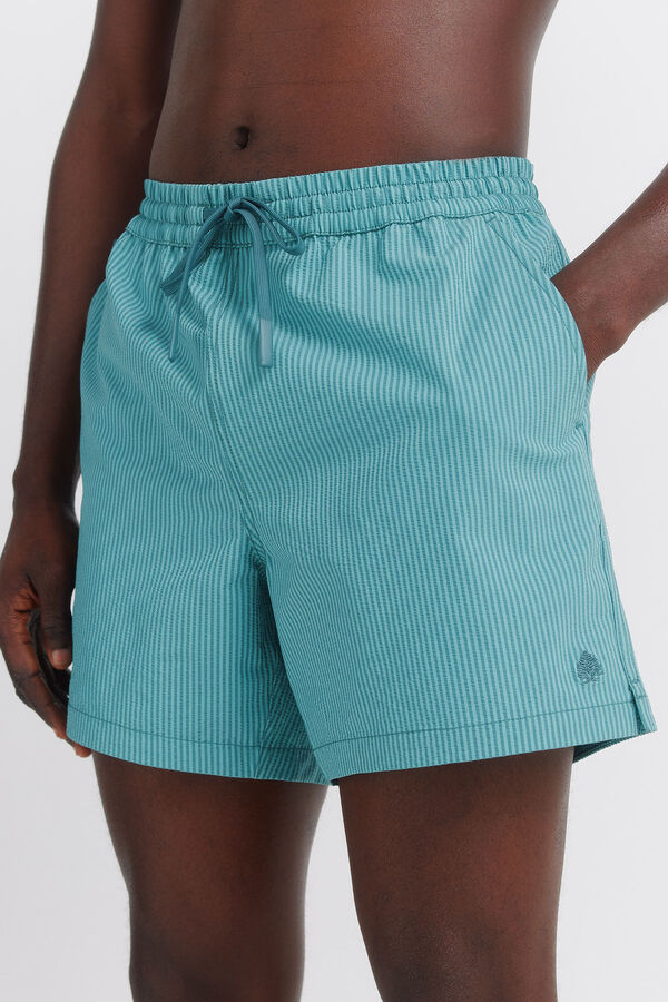 Springfield Fato de banho seersucker &agrave;s riscas azul