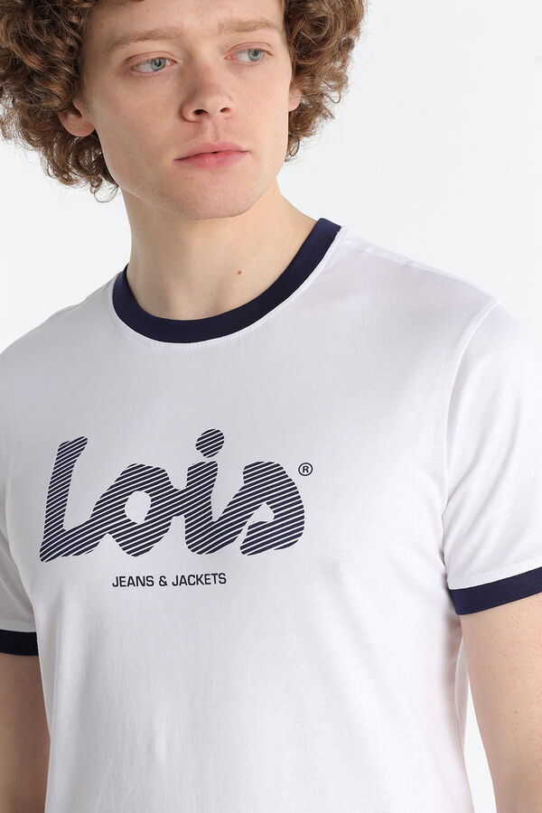 Lois T-shirt de manga curta com gola redonda branco