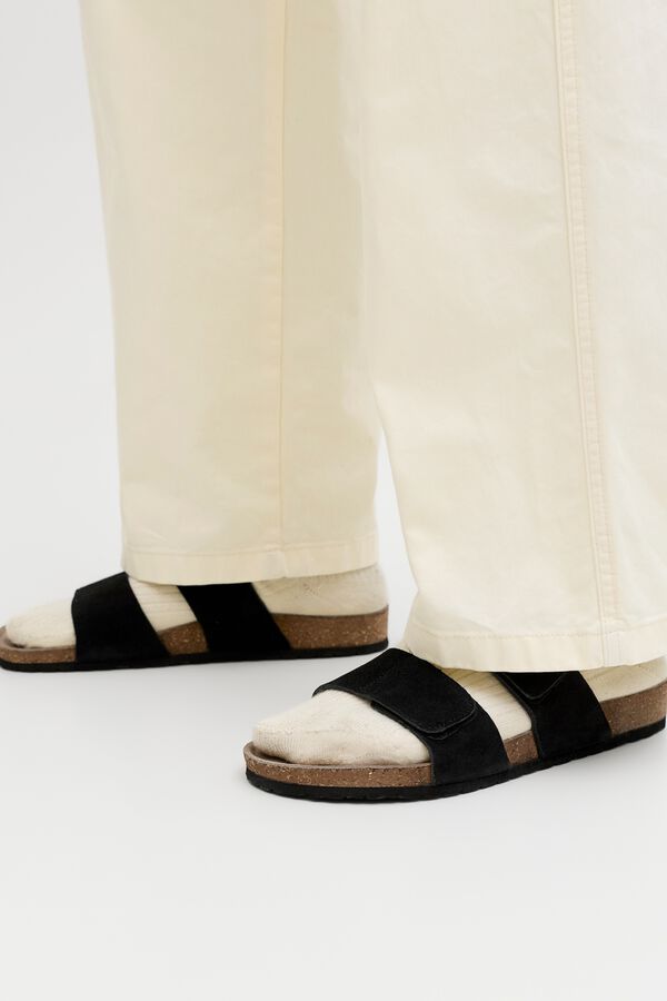 Jack & Jones Sand&aacute;lias em croute sola de borracha preto