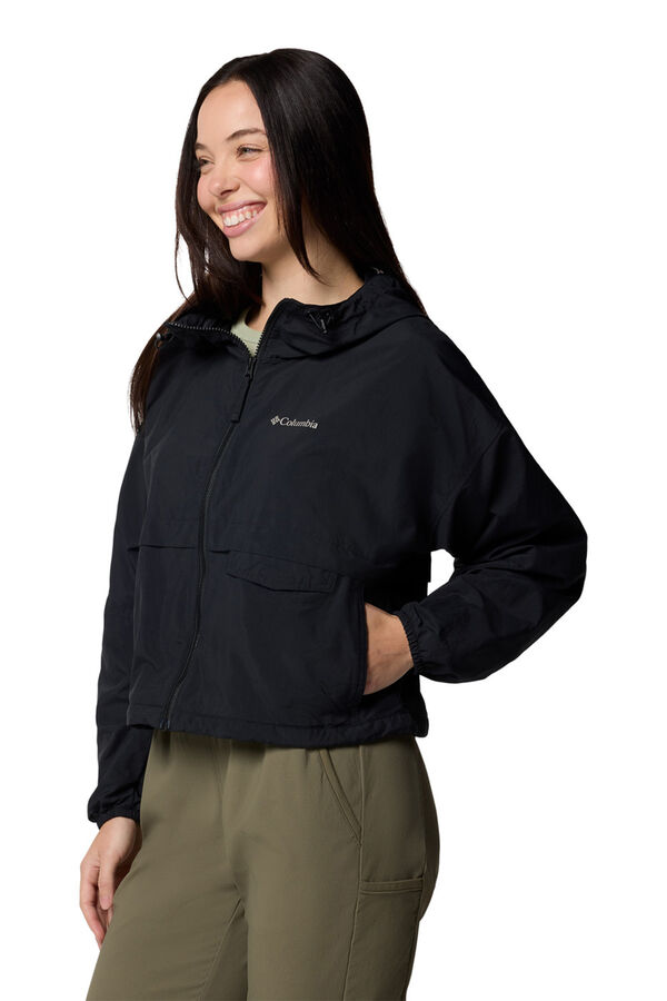 Columbia Cortavientos corto con capucha negro