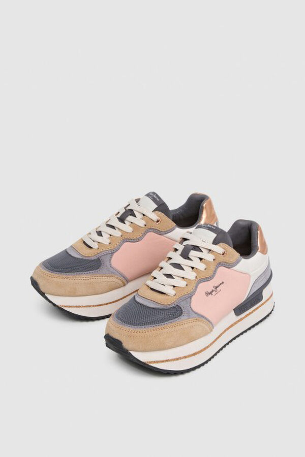 Pepe Jeans Tênis de camurça e glitter vison