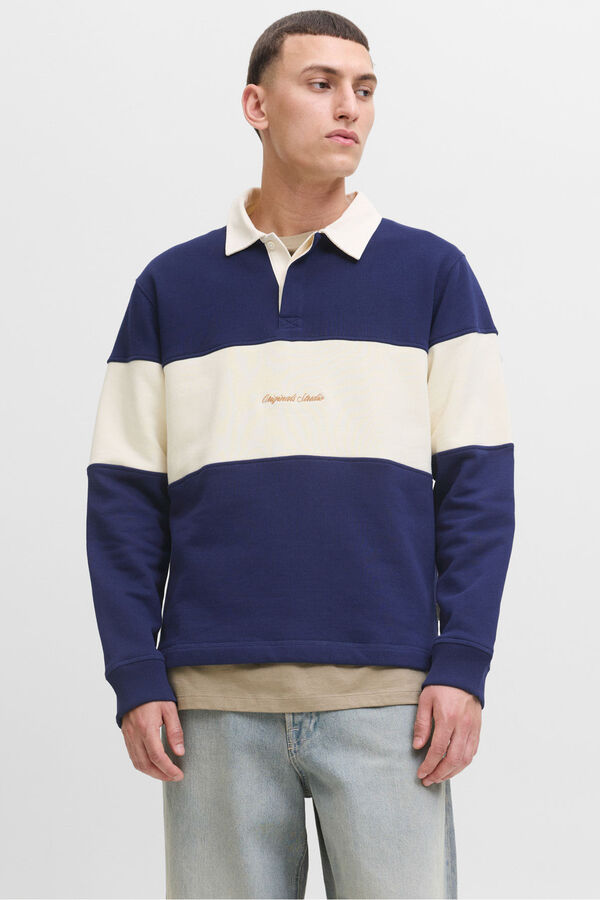 Jack & Jones Sweatshirt polo com listras azul