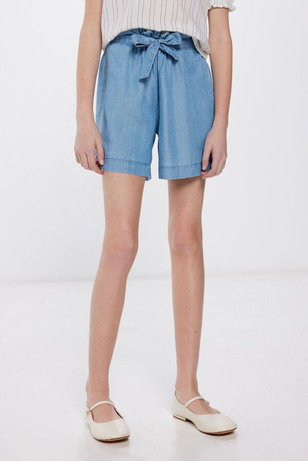 Springfield Girl's lightweight denim shorts steel blue