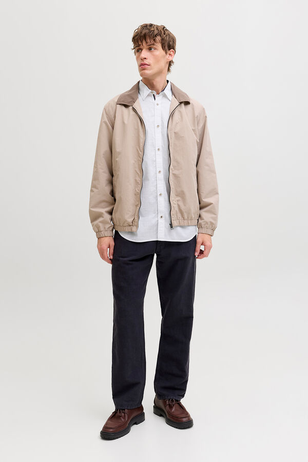 Jack & Jones Camisa manga comprida em algod&atilde;o branco