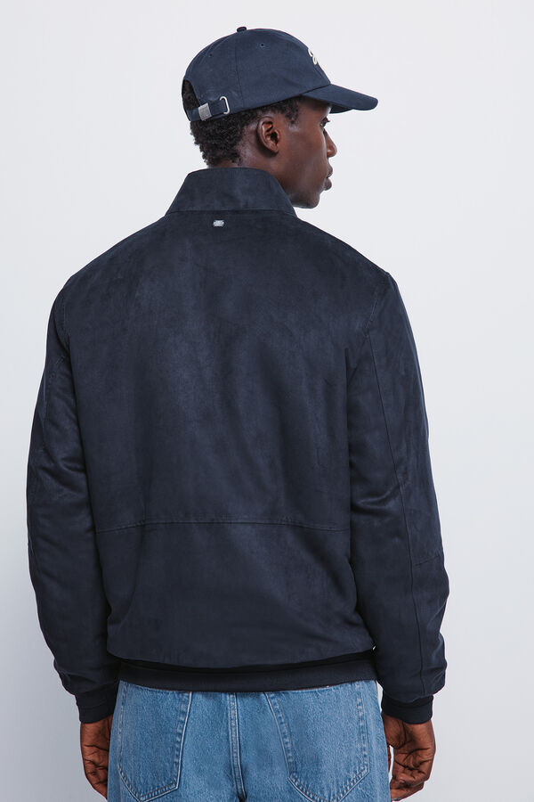 Springfield Blusão acolchoado com efeito de camurça azul