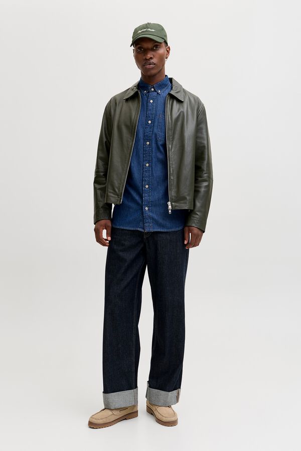 Jack & Jones Camisa de ganga regular azul